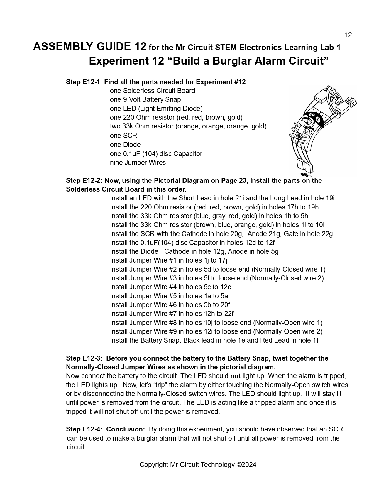 Mc1 12 burglar alarm circuit mrcircuittech